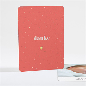 Dankeskarte Geburt Rote Freude