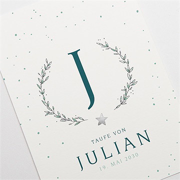Einladung Taufe blätterranke - vue 3