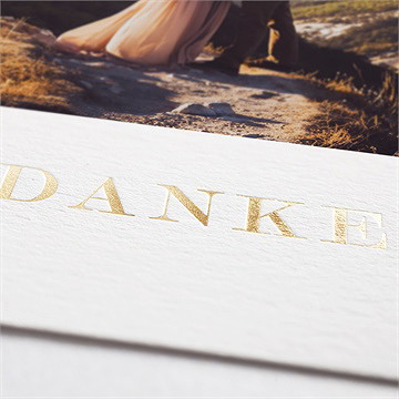 Dankeskarte Hochzeit Schlichtheit - Gold - Vue 2