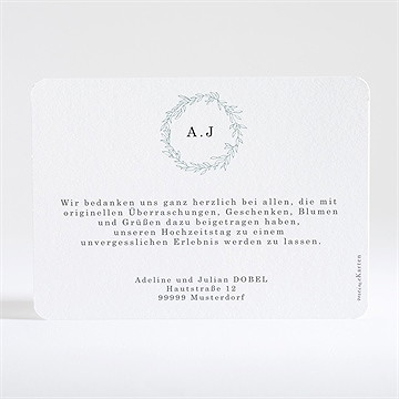 Dankeskarte Hochzeit Schlichtheit - Gold - Vue 3