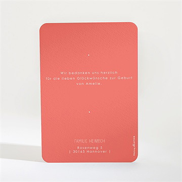 Dankeskarte Geburt Koralle - Vue 2