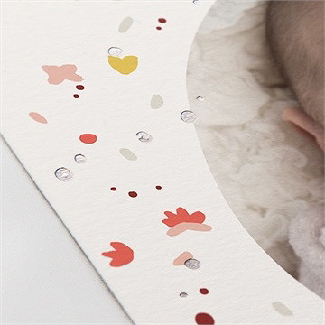 Einladung Taufe blühendes glück - Silberfolienprägung