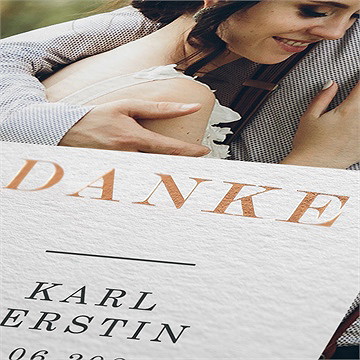 Dankeskarte Hochzeit Kupferschimmer - Kupfer - Vue 2