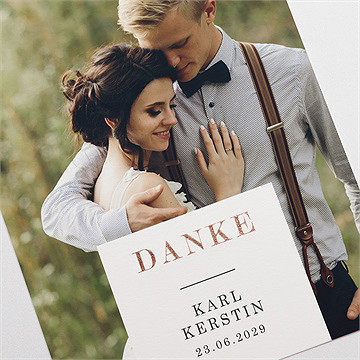 Dankeskarte Hochzeit Kupferschimmer - Kupfer - Vue 3