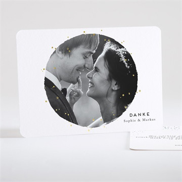 Dankeskarte Hochzeit goldkonfetti - gold