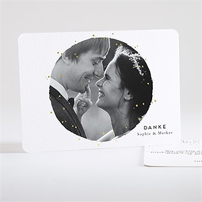 Dankeskarte Hochzeit goldkonfetti - gold