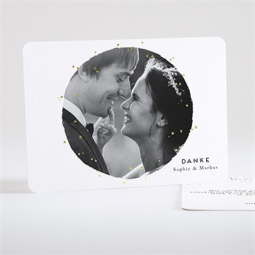 Dankeskarte Hochzeit Goldkonfetti - Gold