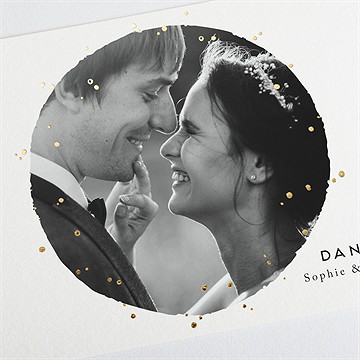 Dankeskarte Hochzeit Goldkonfetti - Gold - Vue 3