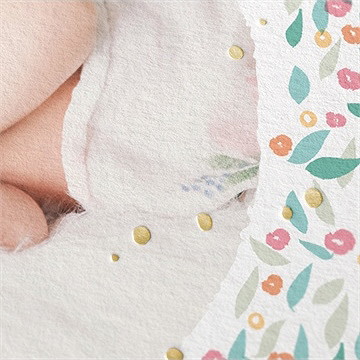 Geburtskarte blütenpracht - Goldfolienprägung