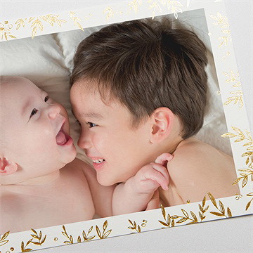 Geburtskarte Goldene Blätter - vue 3