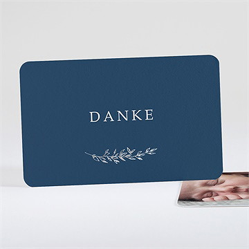 Dankeskarte Geburt Silberner Blätterkranz