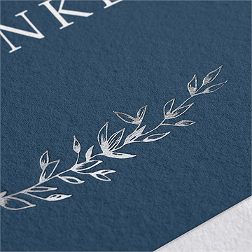 Dankeskarte Geburt Silberner Blätterkranz - vue 2