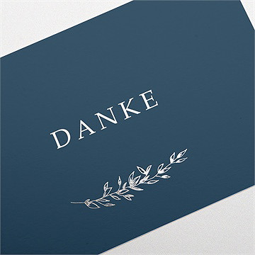 Dankeskarte Geburt Silberner Blätterkranz - vue 3