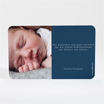 Dankeskarte Geburt Silberner Blätterkranz - vue 4