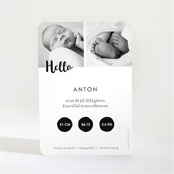 Geburtskarte Ein Gruß - Vue 2