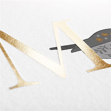 Geburtskarte Rotkehlchen Mit Vergoldung - Vue 2