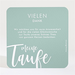 Dankeskarte Taufe silbernes kreuz