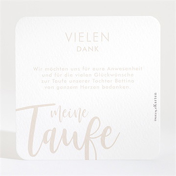 Dankeskarte Taufe kupfer schrift