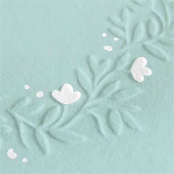 Geburtskarte Geprägter Blumenkranz Mintgrün - Vue 2