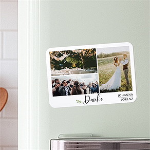 Dankeskarte Hochzeit blätterschmuck - magnet