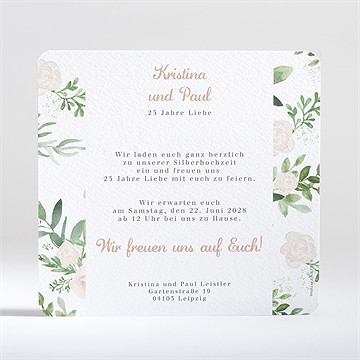 Einladung Hochzeitsjubiläum Rosenblätter - 25 Jahre - vue 2