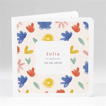 Geburtskarte flowerpower