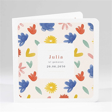 Geburtskarte flowerpower