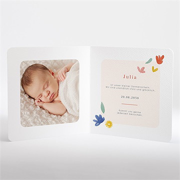 Geburtskarte flowerpower - Vue 2