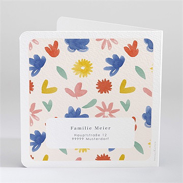 Geburtskarte flowerpower - vue 3