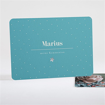 Einladung Kommunion silberner stern