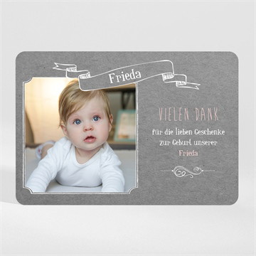 Dankeskarte Geburt Vintage touch