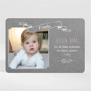 Dankeskarte Geburt Vintage Touch