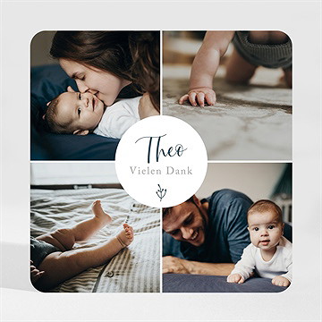 Dankeskarte Geburt foto-collage  - magnet