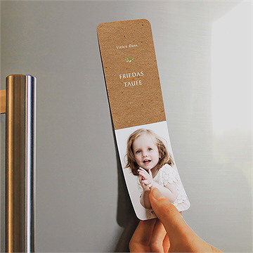 Dankeskarte Taufe kraftpapier und pflanzenmotiv - Vue 2