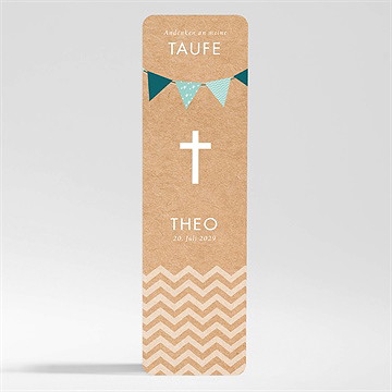 Andenken Taufe Blaue Girlande - Magnet