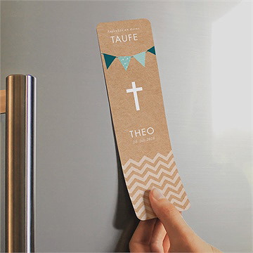 Andenken Taufe Blaue Girlande - Magnet - Vue 2