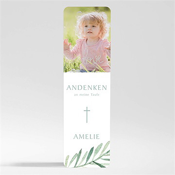 Andenken Taufe runder blumenkranz - magnet