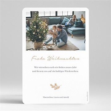 Weihnachtskarte Zarte Blätterzeichnung - vue 2