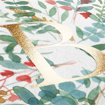 Geburtskarte Blumenstrauß - Gold - Vue 2