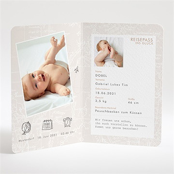 Geburtskarte mein erster reisepass - Vue 2