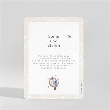 Dankeskarte Hochzeit hochzeitsreise - Vue 2