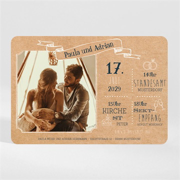 Hochzeitseinladung postkarte