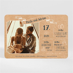 Hochzeitseinladung postkarte