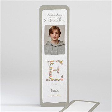 Andenken Konfirmation Blumige Initiale