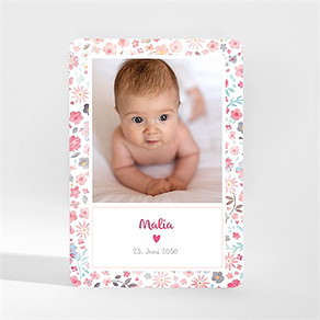 Geburtskarte blumig frisch - magnet