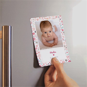 Geburtskarte blumig frisch - magnet - Vue 2