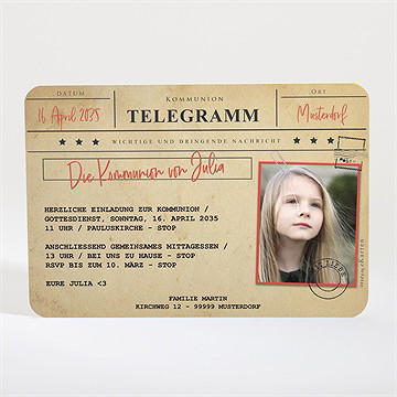 Einladung Kommunion kommunionstelegramm