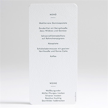 Menükarte Hochzeit silberne skizze - Vue 2