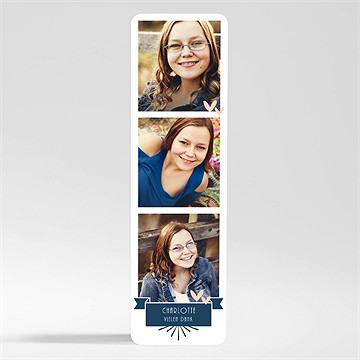 Danksagungskarte Jugendweihe Blaue Banderole - Magnet