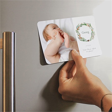 Geburtskarte tanz der waldtiere (m) magnet - vue 2